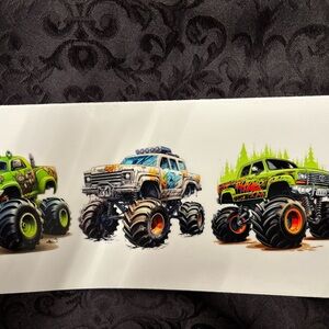 UVDTF Monster Truck Sticker Set of 4